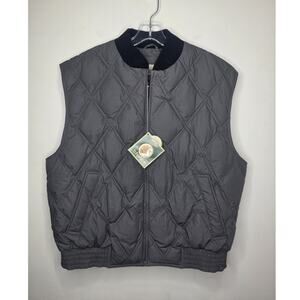 NWT Vintage St John's Bay grey down waterfowl filled quilted puffer vest - large